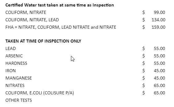 House Inspection Pricing